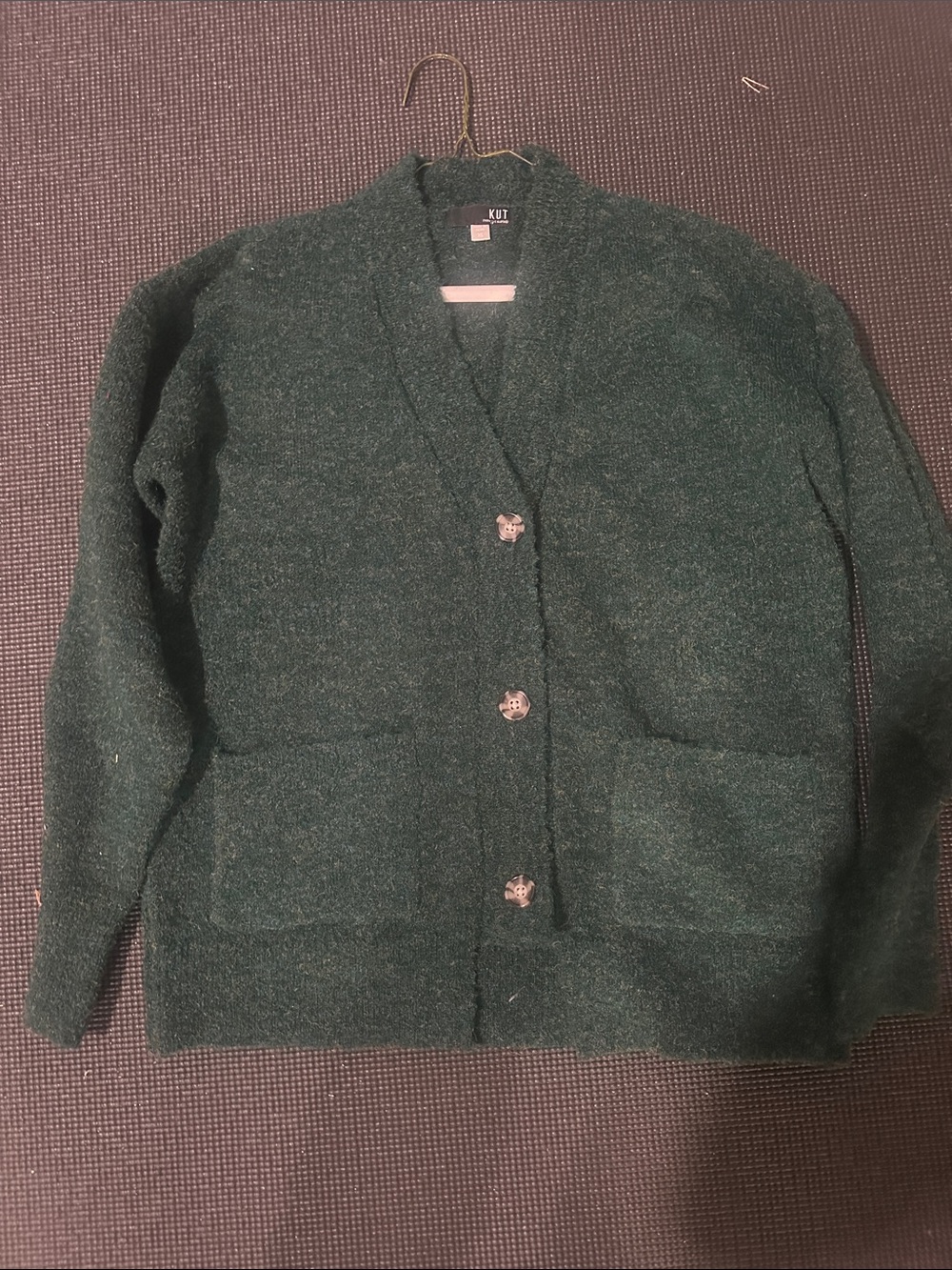 Kut from the Kloth Dark Green Button Front Cardigan